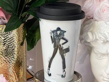 Load image into Gallery viewer, CERAMIC TRAVEL MUG personalized mug with silicon lid ,mug eco-friendly microwaves dishwasher free,travel mug,travel mug gift fashion mug
