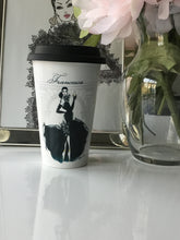Load image into Gallery viewer, CERAMIC TRAVEL MUG with silicon lid , personalized mug mug eco-friendly microwaves dishwasher free,travel mug,travel mug fashion mug
