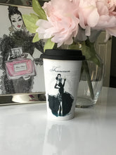Load image into Gallery viewer, CERAMIC TRAVEL MUG with silicon lid , personalized mug mug eco-friendly microwaves dishwasher free,travel mug,travel mug fashion mug
