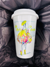 Load image into Gallery viewer, CERAMIC TRAVEL MUG personalized mug,bundle mug,silicon lid ,mug eco-friend microwaves dishwasher free,fashion travel mug ,fashion mug
